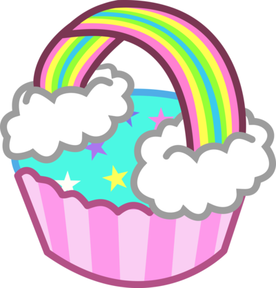 Muffin Clipart Rainbow Cupcake - Rainbow Cupcakes Clipart Png (400x417)