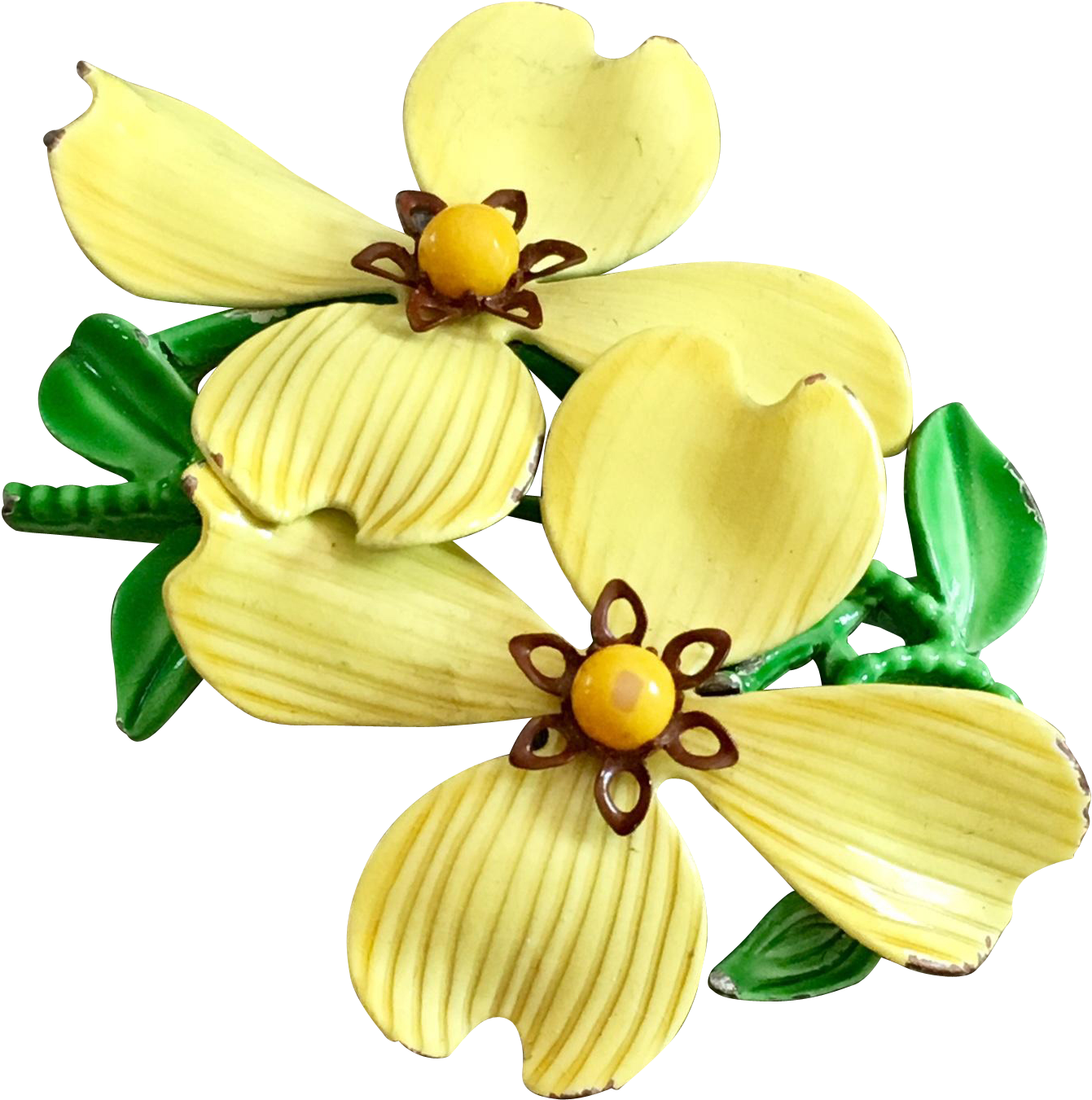 Retro Enamel Flower Brooch In Bright Yellow, Circa - Artificial Flower (1350x1350)