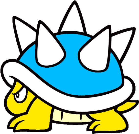 Sky Blue Spiny 2d By Joshuat1306 - Spiny Mario Fan Art (600x577)