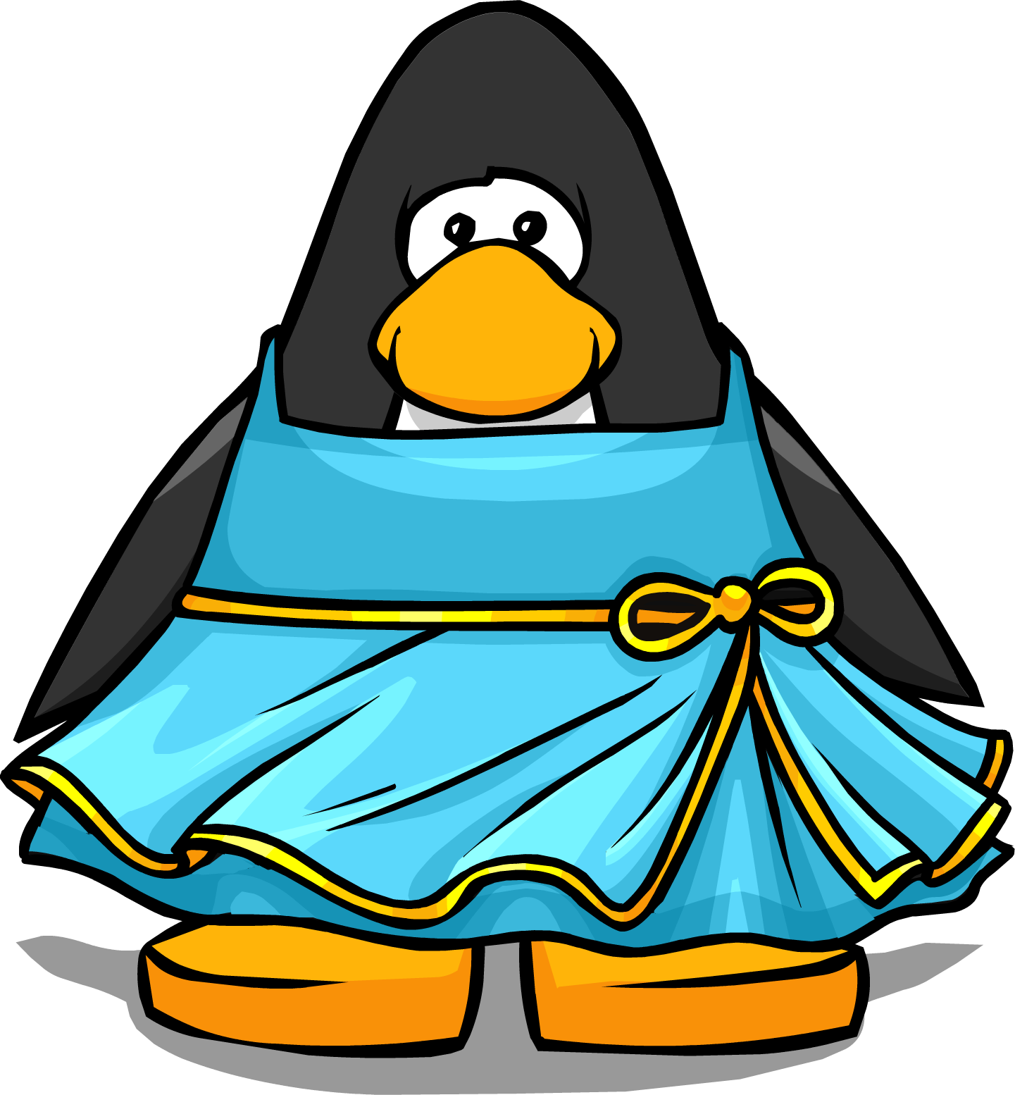 Blue Sky Dress On A Player Card - Penguin In A Bathing Suit (1441x1554)