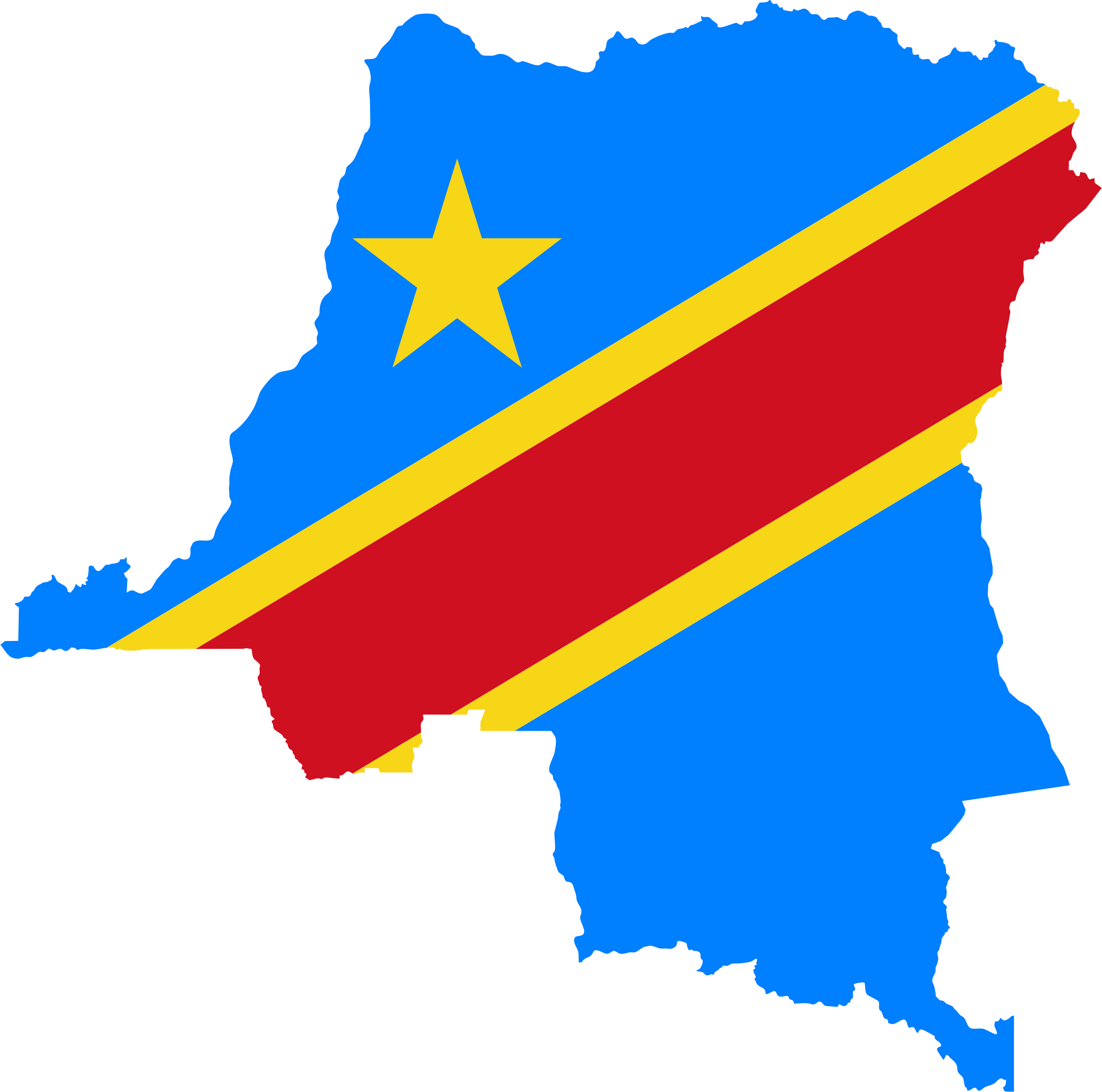 Republic Of The Congo Flag Map - Democratic Republic Of Congo Flag Map (2296x2276)