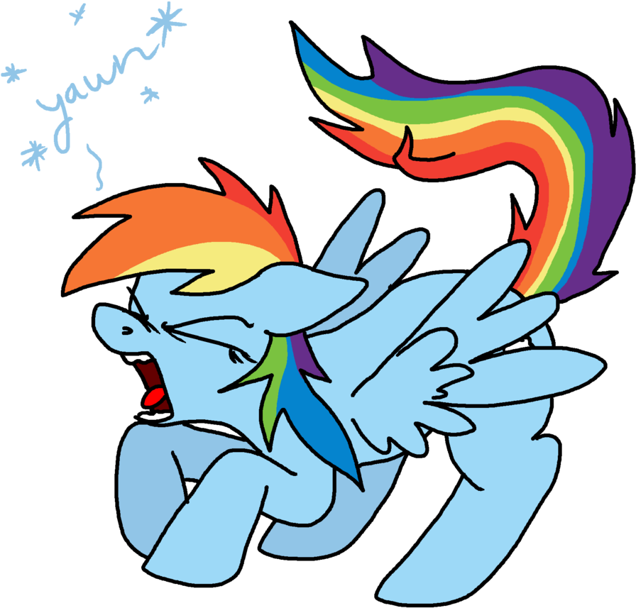 Anyponedrawn, Cute, Rainbow Dash, Safe, Sleepy, Solo, - Cartoon (958x1024)