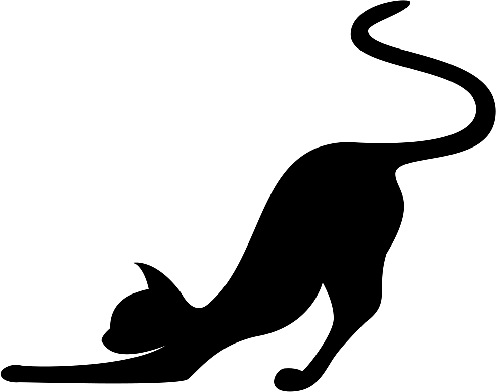 Cat Stretching Silhouette Svg Png Icon Free Download - Cat Stretching Silhouette (981x776)