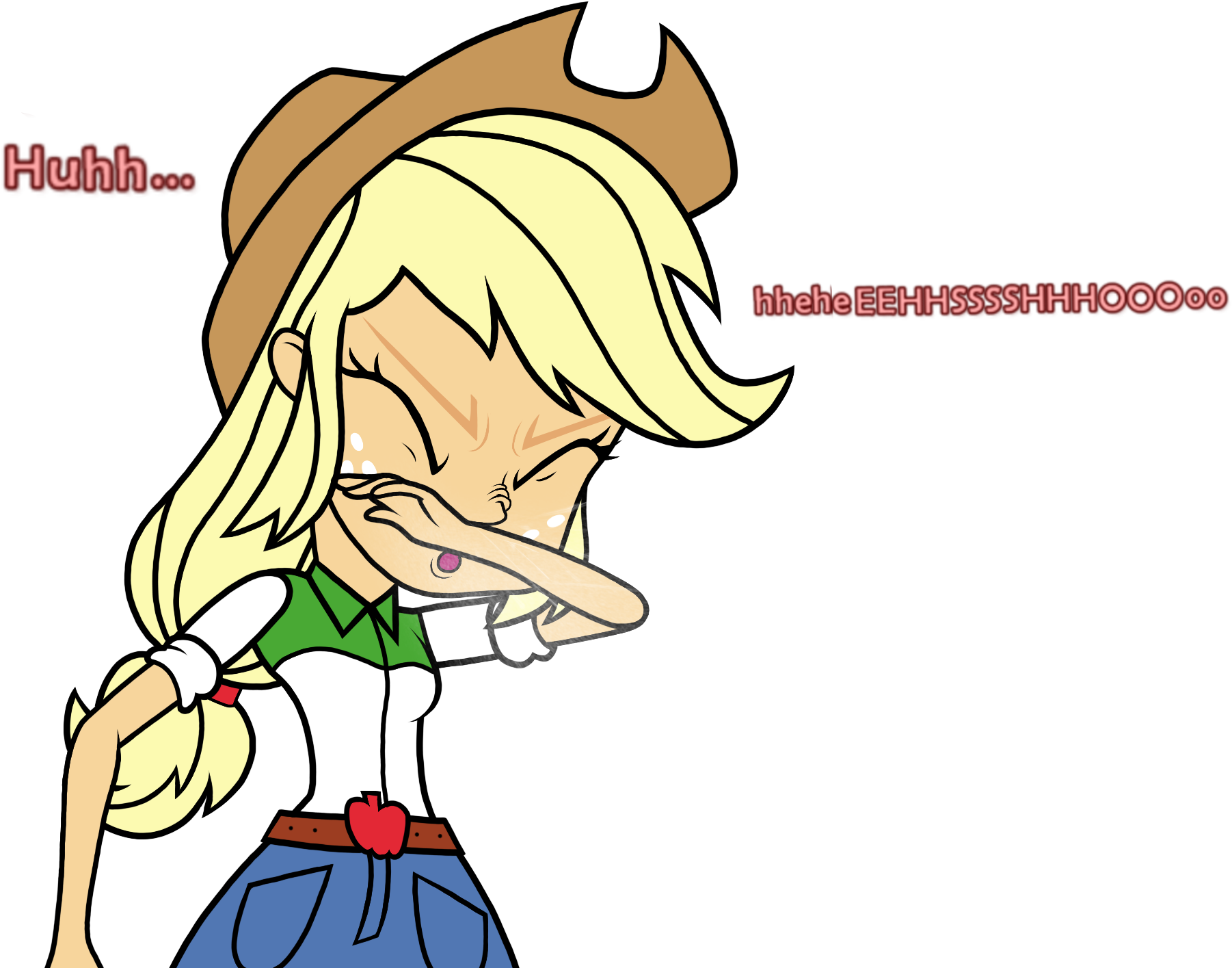 Sneezyapplejack, Equestria Girls, Safe, Simple Background, - Cartoon (2048x1536)