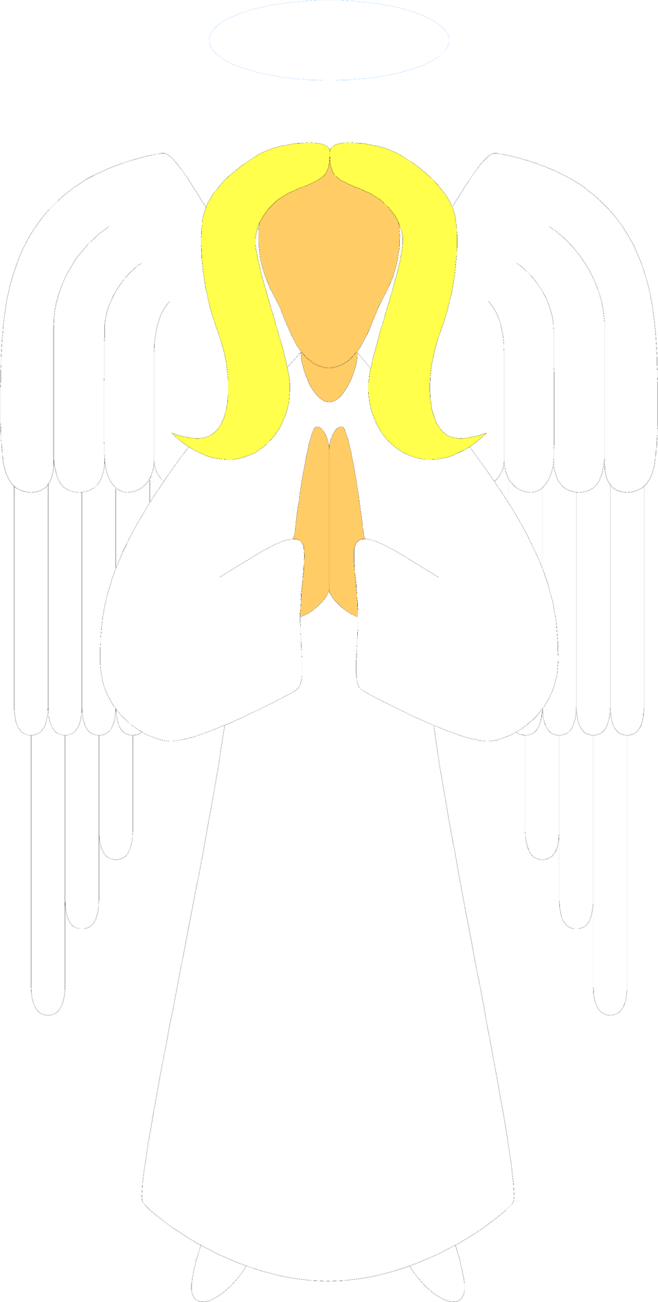 Illustration Of A Blond Angel - Illustration (958x1895)