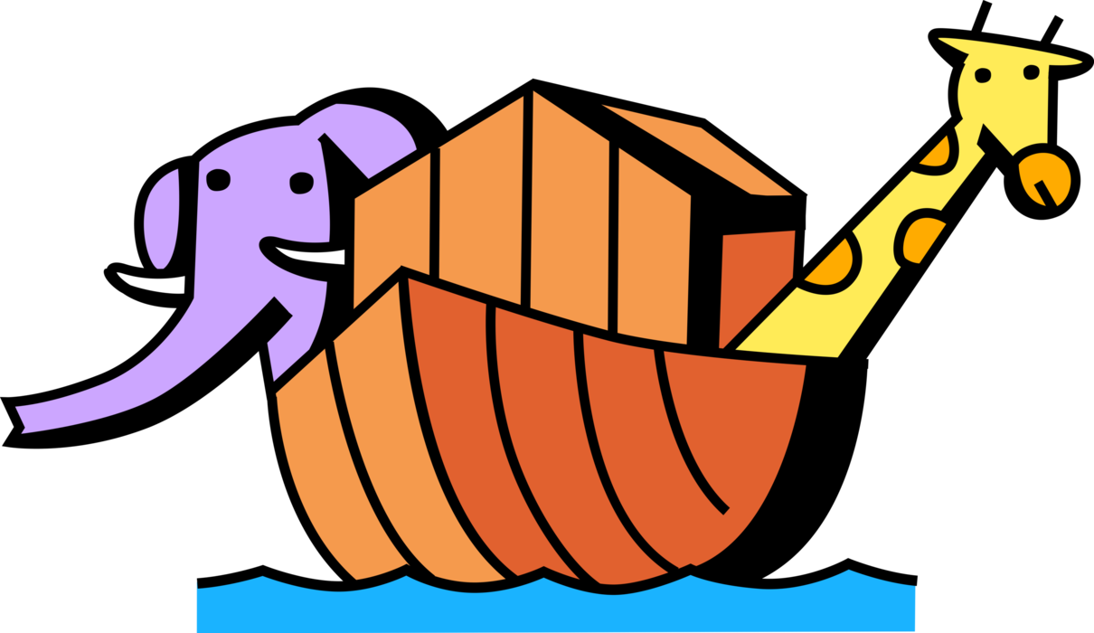 Vector Illustration Of Noah's Ark From Genesis Flood - Illustration (1210x700)