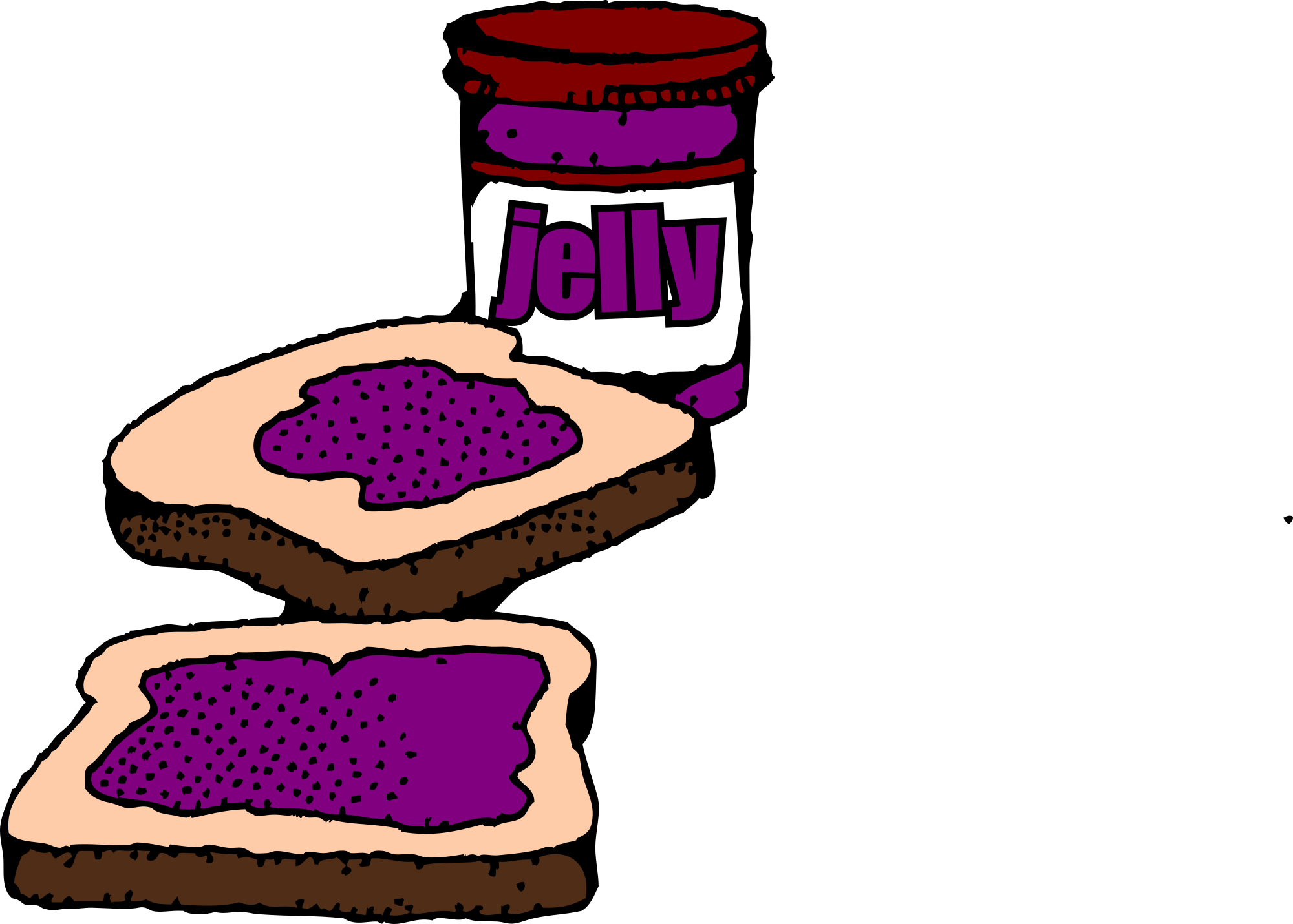 Bread And Jam Clipart - Peanut Butter And Jelly Sandwich Clipart Black.