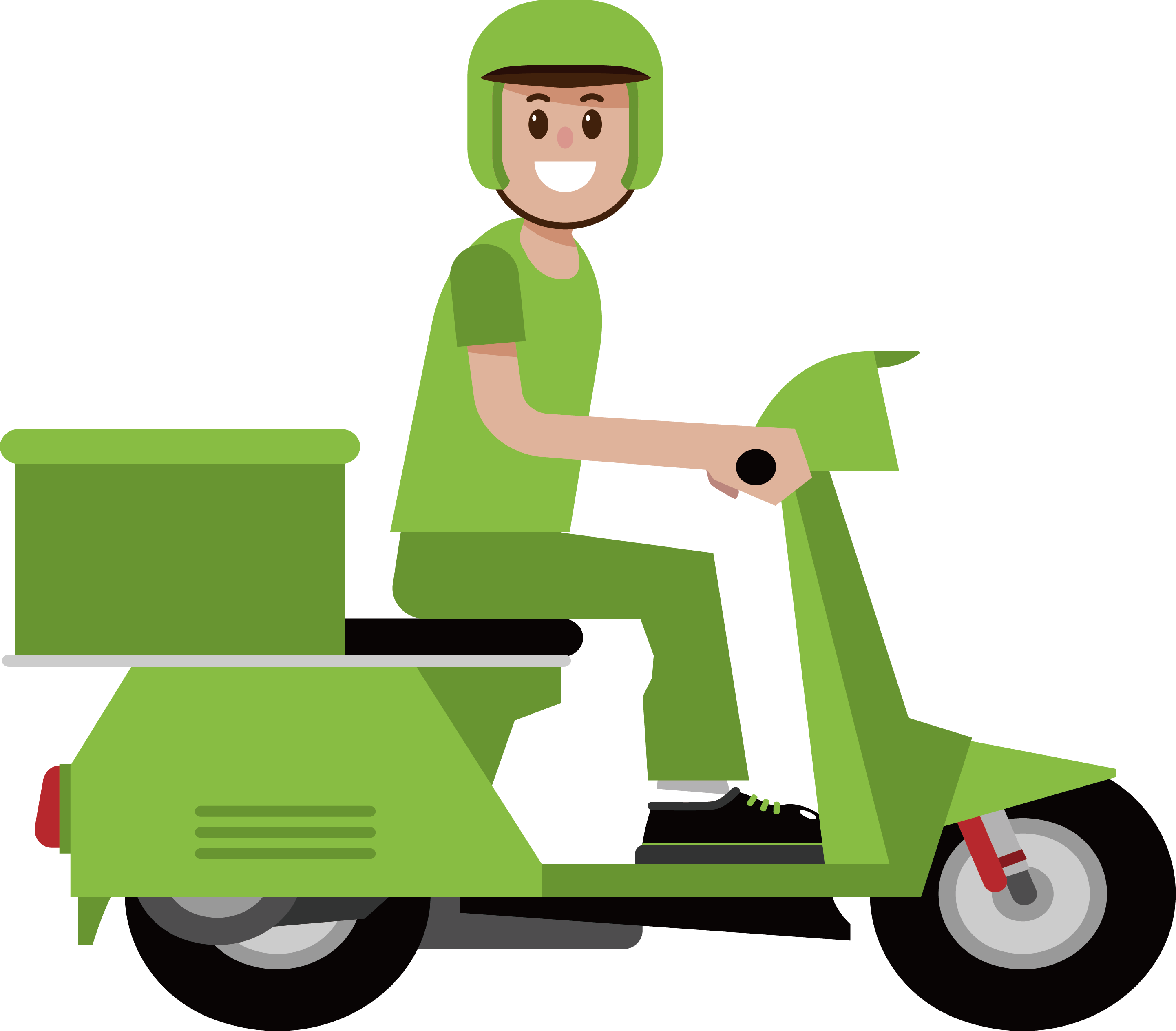 Motorcycle Courier Euclidean Vector - Delivery Motorcycle Png (2884x2528)