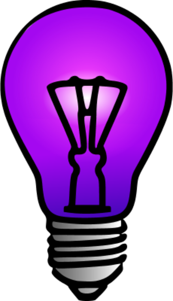 Purple Clipart Lightbulb - Hypothesis Clipart (600x1043)