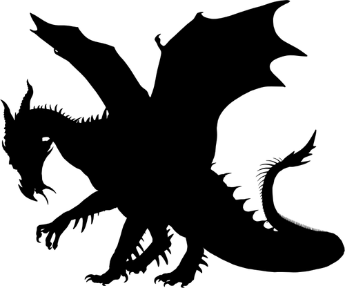 Dragon Monster Silhouette - Dragon Silhouette (500x417)