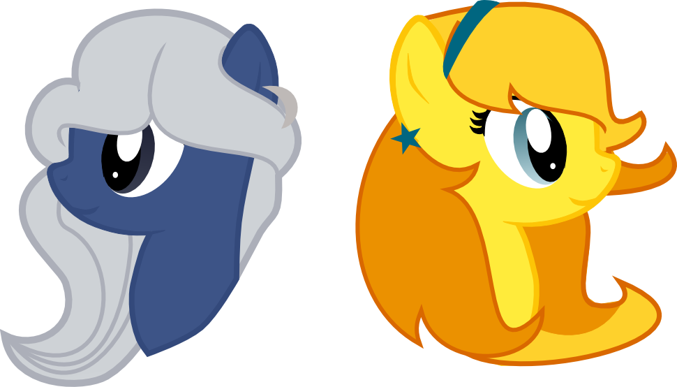 Mlp Sun And Moon Headshots By Flower Dash - Cartoon (970x554)