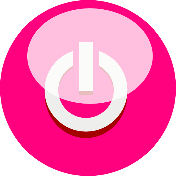 Shutdown Button Clipart Svg - Start Button Pink Png (600x600)