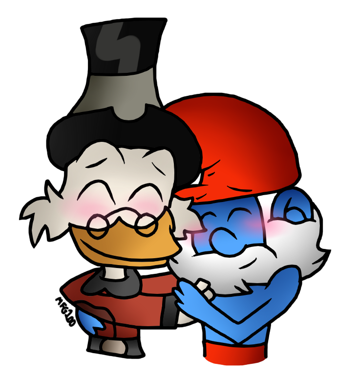 Papa Smurf X Scrooge Mcduck By Mixelfangirl100 - Scrooge Papa Smurf (800x800)