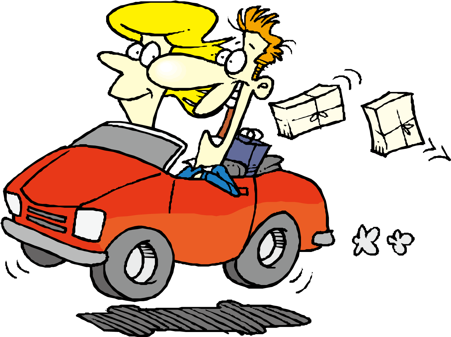 Cartoon Driving Clip Art - People In A Car (1500x1501)