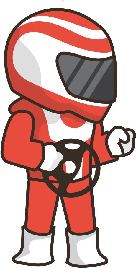 Cartoon Race Car Driver - Clipart Race Car Driver (1000x1000)