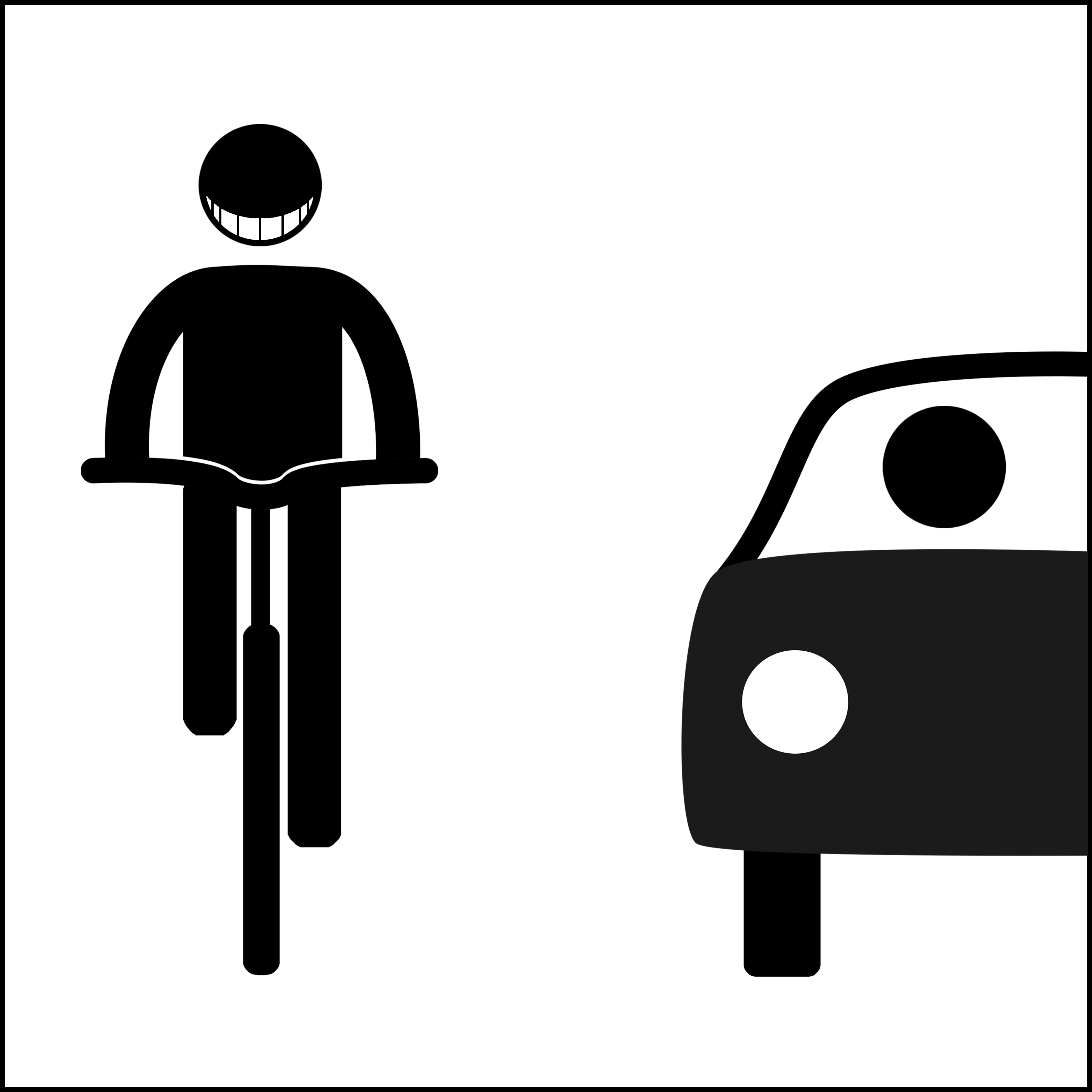 Biker Smiling At Car Driver - No Labels (3127x3127)