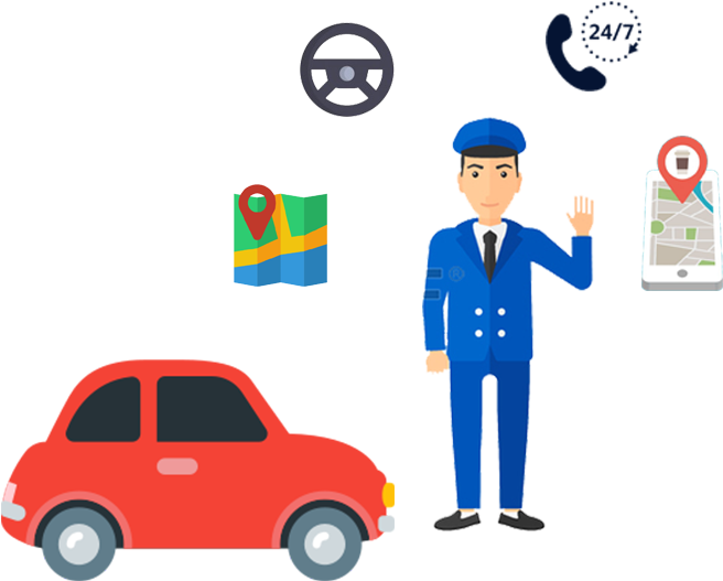 Get Your Driver Right Now - Cartoon Bus Driver (698x593)