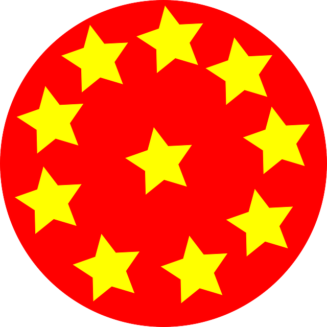 Stars Red, Star, Yellow, Circle, Ball, Stars - Elohim (640x640)