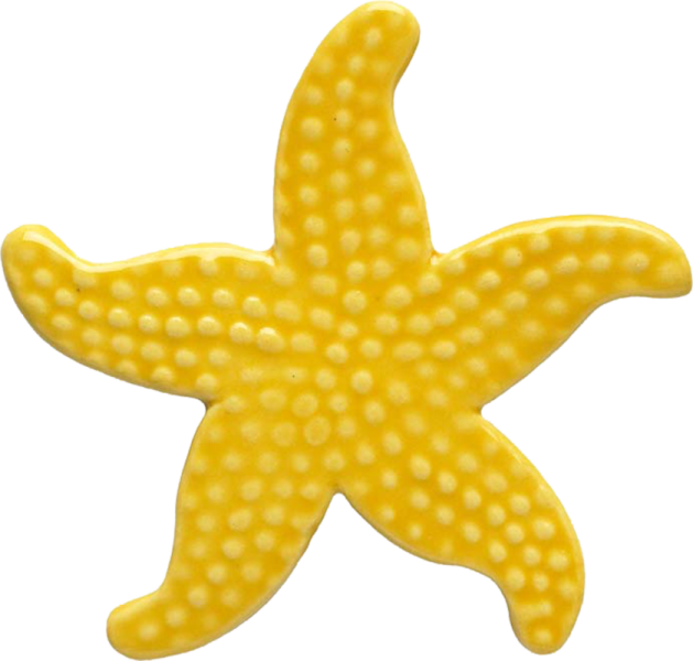 102ye 5" Starfish-yellow Ceramic Pool Mosaic - Swimming Pool (629x600)