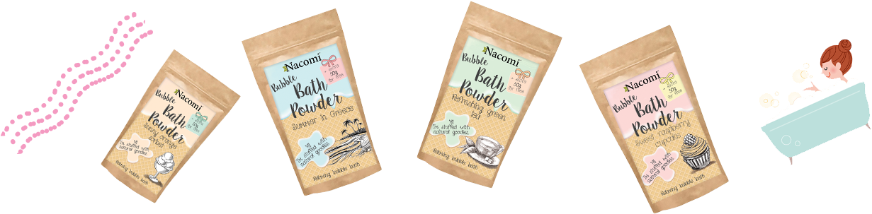 Surrounded By Thick, Aromatic Bubbles - Nacomi Bubble Bath Powder Raspberry Cupcake 100g (1299x330)