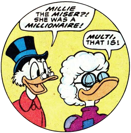Scrooge Mcduck And Tillie Tightwad Discuss Millie The - Cartoon (455x462)