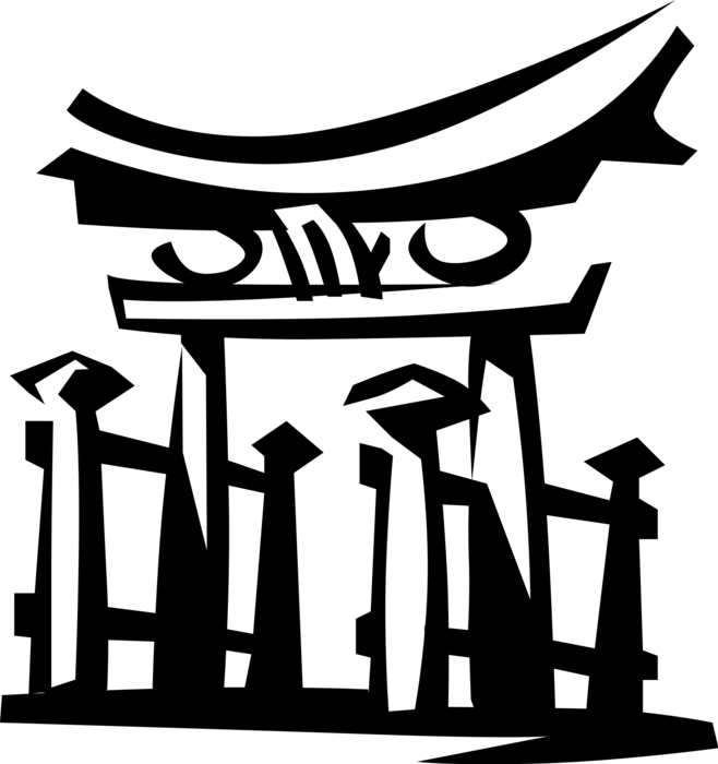 Vector Illustration Of Japanese Traditional Buddhist - Vector Illustration Of Japanese Traditional Buddhist (658x700)