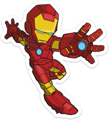 Iron Man - Stickers De Iron Man (352x387)