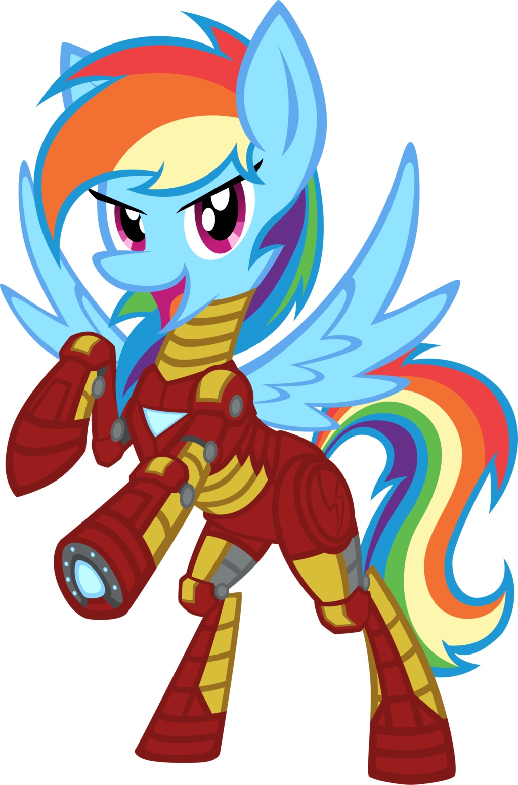 Agentkirin, Crossover, Iron Man, Iron Mare, Rainbow - Rainbow Dash Iron Man (1024x1552)