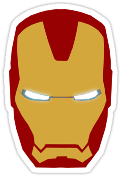 Iron Man Helmet By Iamzsamz - Iron Man Mask Sticker (375x360)
