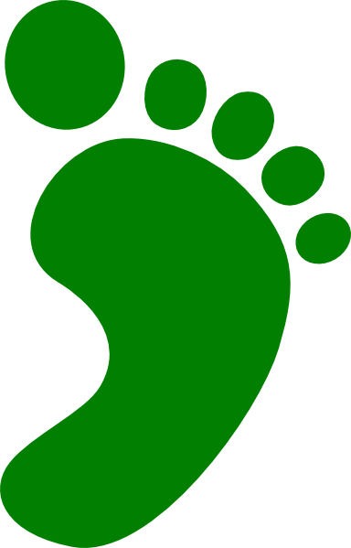 Green Foot Clip Art (384x599)