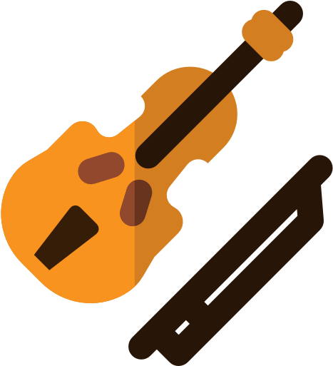 Violin Free Icon - เครื่องดนตรี สากล การ์ตูน Png (512x512)