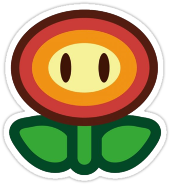 "sticker Star Fire Flower " Stickers By Angrymuffin - Paper Mario Fire Flower (375x360)