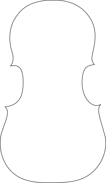 Simple Cello Outline Clip Art - Cello Contour (348x599)