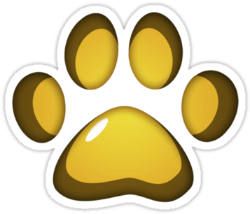 Ooh Shiny Paw Print Yellow Stickers By Autophobicat - Yellow (375x360)