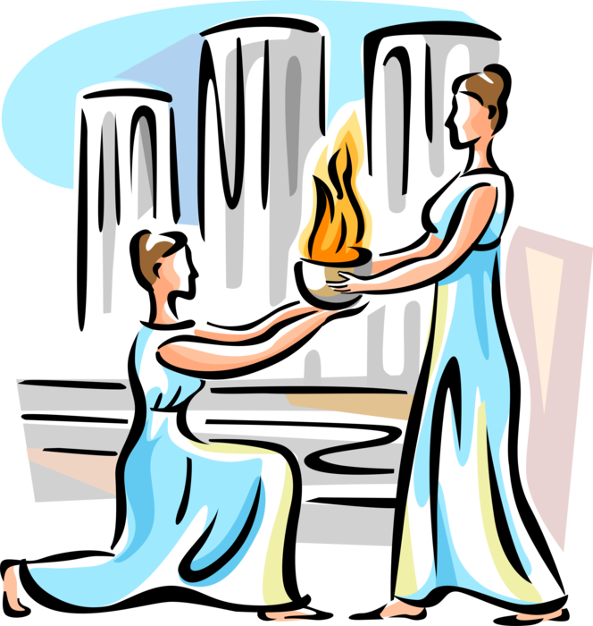 Vector Illustration Of Olympic Flame Commemorates Theft - Olympisches Feuer Clipart (664x700)