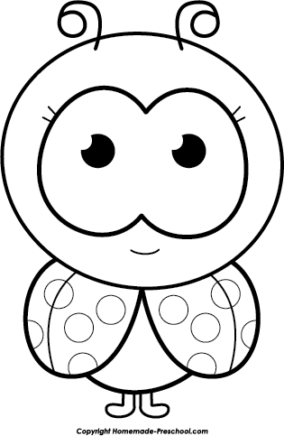 Ladybug Clipart Black And White Free Ladybug Clipart - Cartoon (315x483)