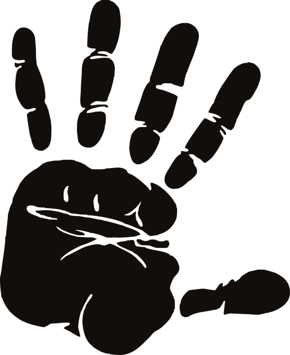 Ladybug Silhouette Cliparts 10, - Hand Print Vector Png (588x720)