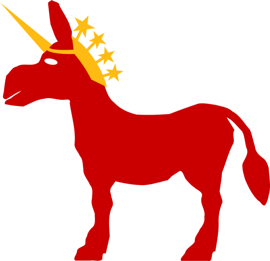 Unicorn Political Party Logo - Silhouette (909x880)