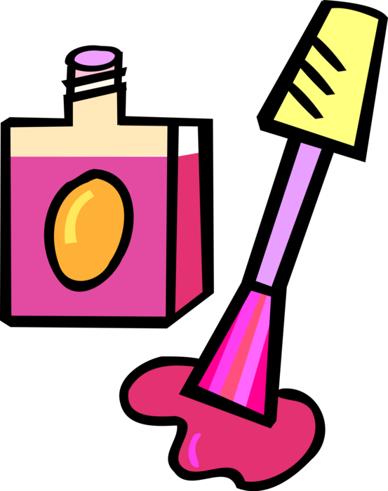 Vector Illustration Of Bottle Of Cosmetic Nail Polish - Nail Polish (553x700)