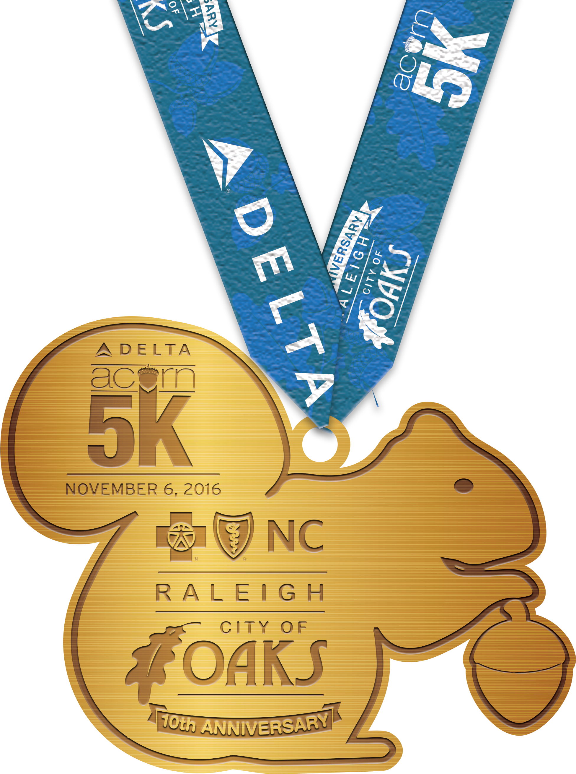 2016 Delta Acorn 5k Finisher Medal - City Of Oaks 5k Medal (2043x2717)