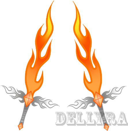 Drawn Sword Fire Sword - Flame (683x577)