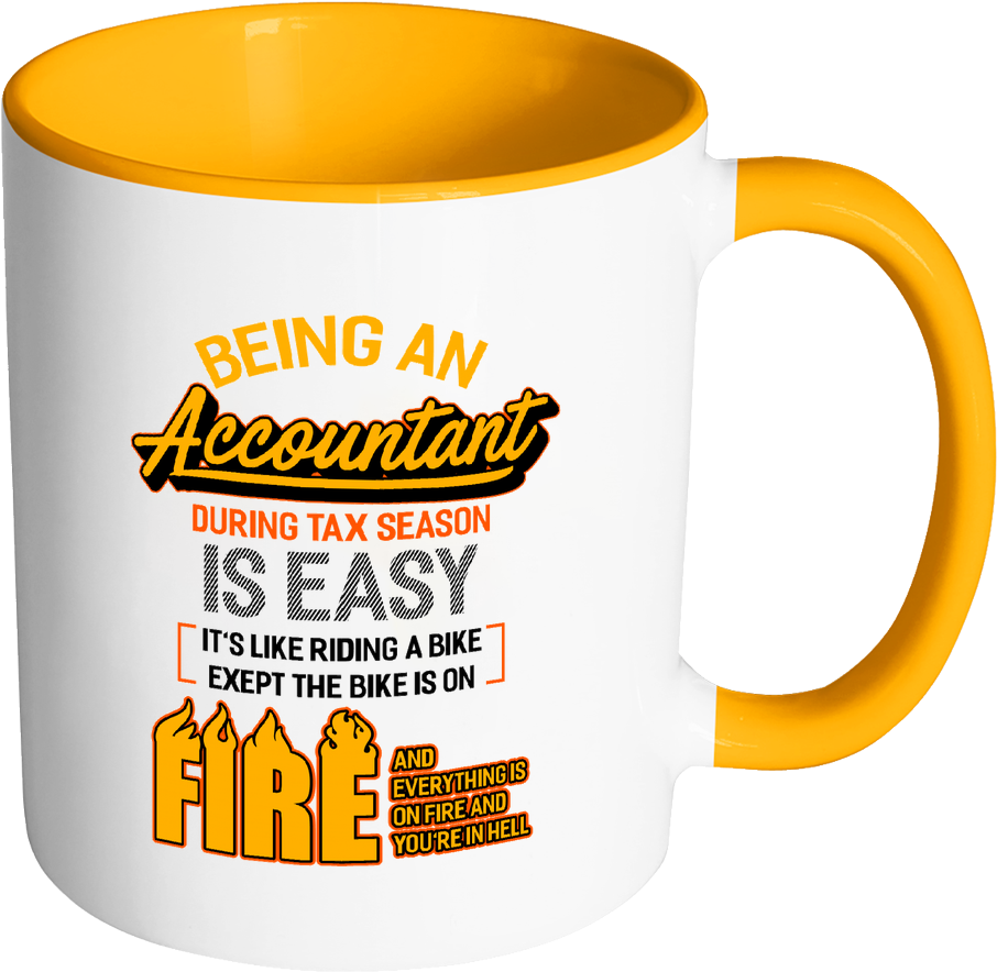 Being An Accountant During Tax Season Is Easy Bike - Two Tone Mug Png (1024x1024)