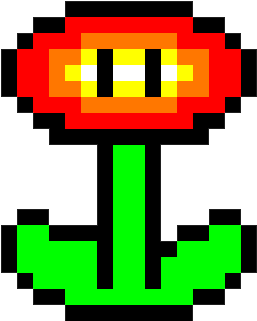Minecraft Building Ideas Pixel Art - Fire Flower Pixel Art (400x400)