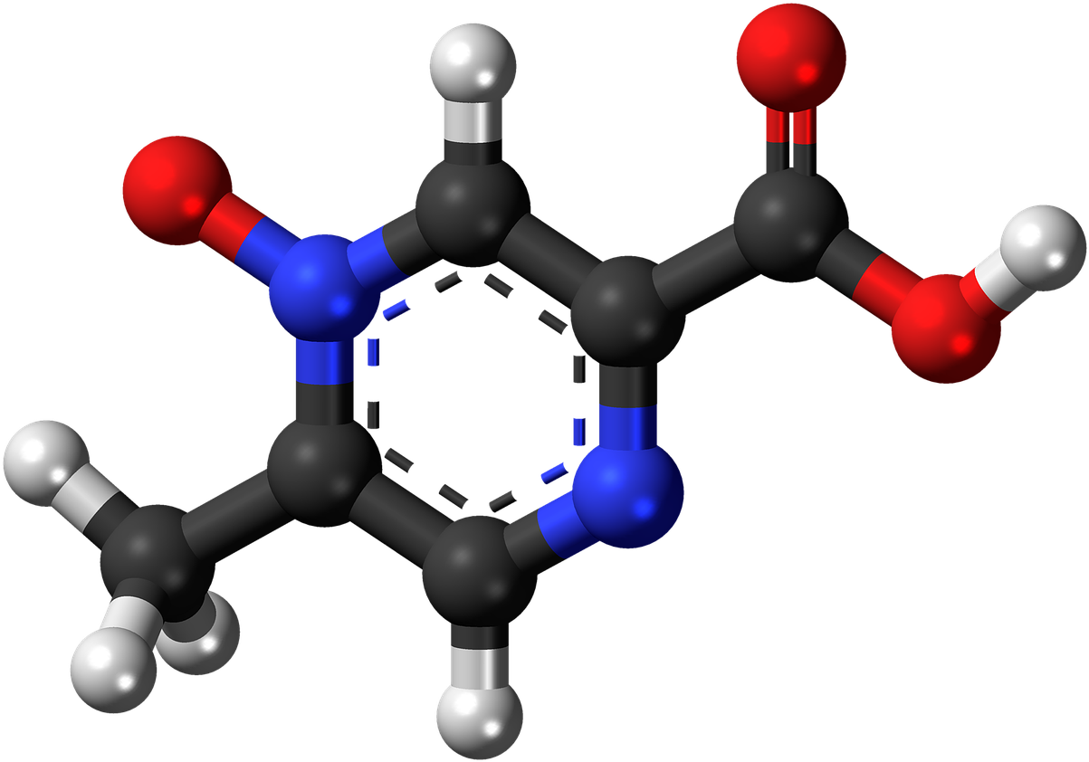 Acipimox Molecule Structure Transparent Image - Amine Compounds (chemical Compounds) (1280x919)