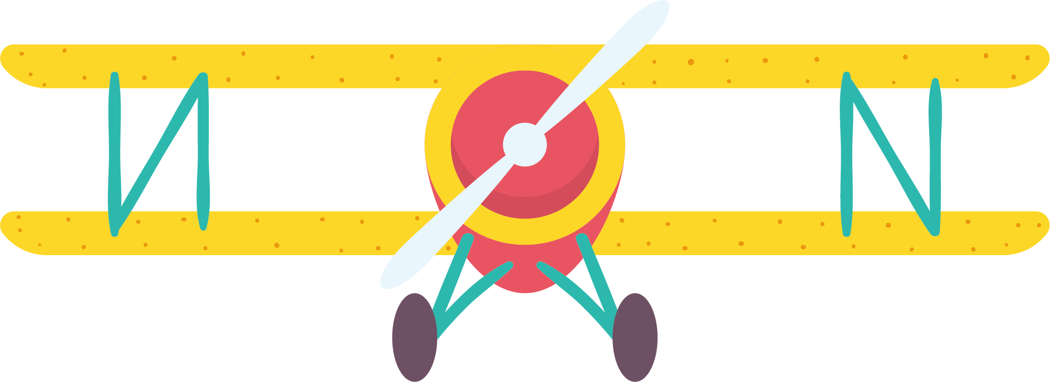 Vintage Yellow Biplane - Biplane (2127x774)