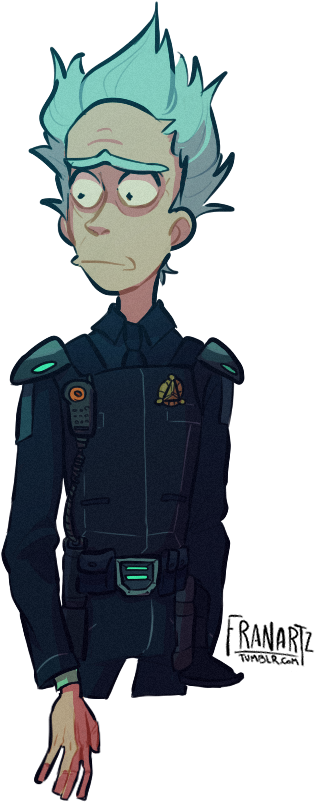 “ It Was His First Day Give Him A Break I Loved - Rick And Morty Cop Rick (499x856)