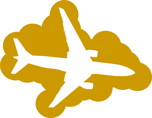 Yellow Plane Clipart Clip Art Library - Plane In The Sky (600x466)