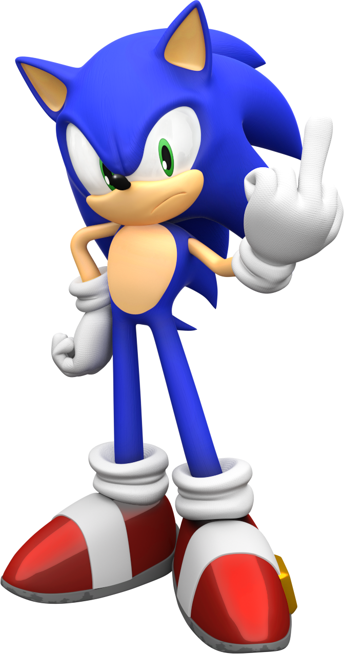 Sonic The Hedgehog Middle Finger By Mintenndo-d6js088 - Sonic With Middle Finger (671x1275)