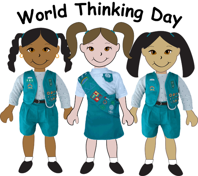 World Thinking Day Girls Graphic - National Girl Scout Day (640x571)