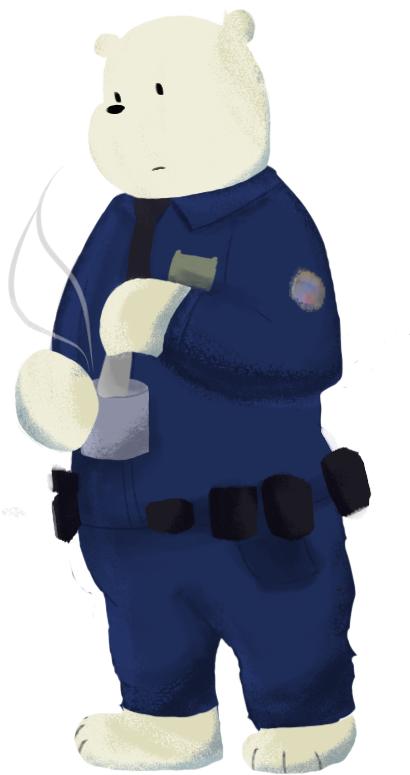 Quick Drawing Of Ice Bear In A Uniform/ As A Police - Teddy Bear (1024x1024)